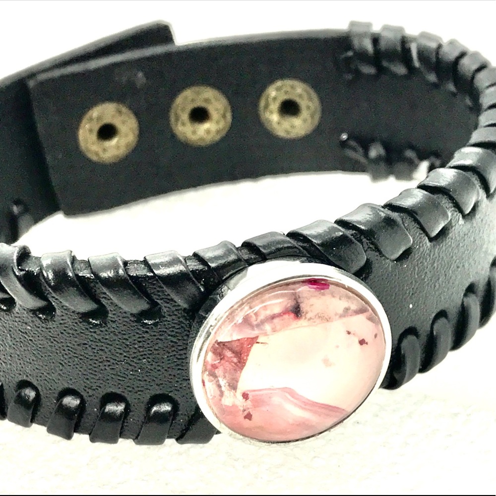 Leather snap bracelet Handmade 20mm snap SB20